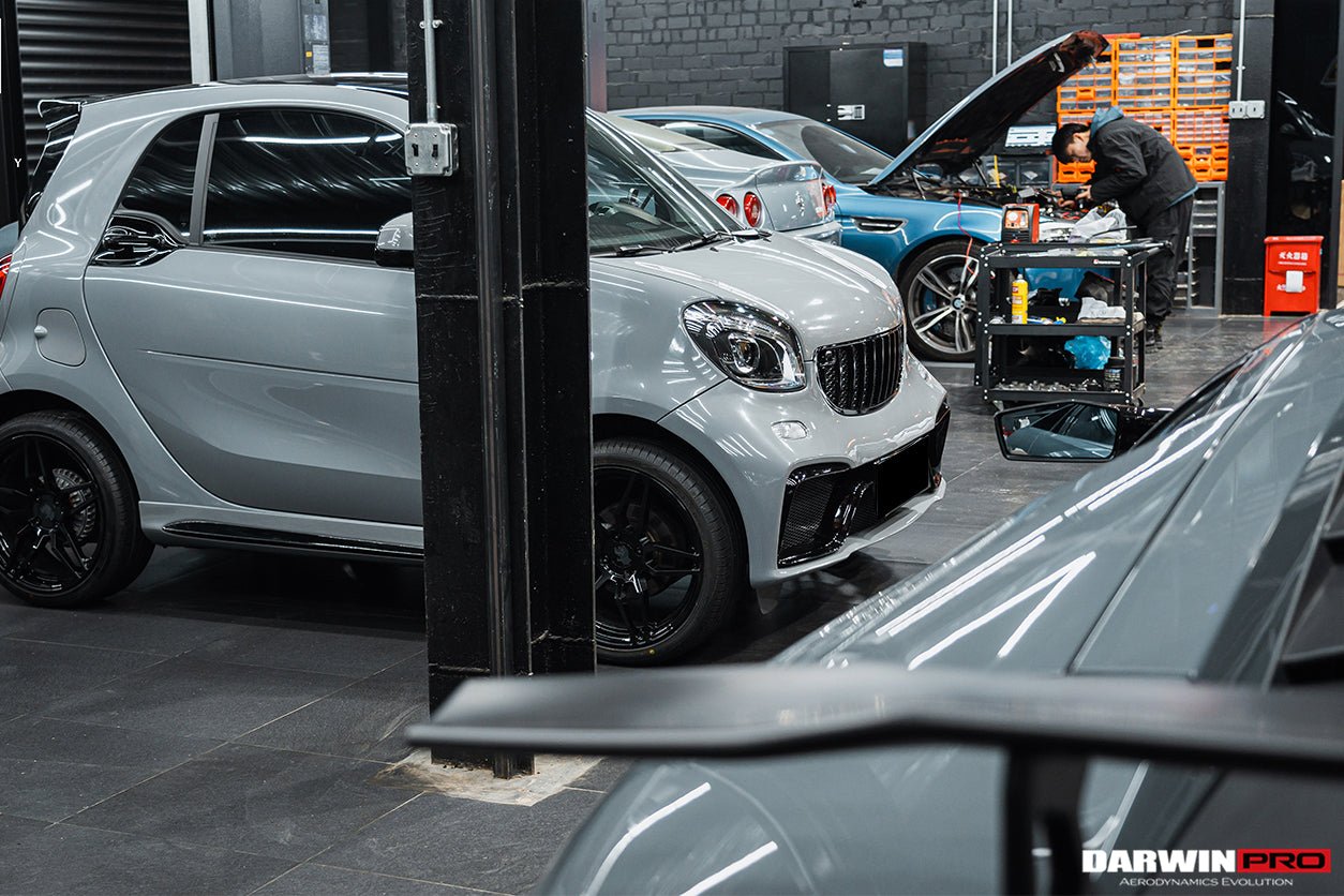 2016 - 2020 Smart Fortwo 453 BKSS Style Partial Carbon Fiber Side Skirts